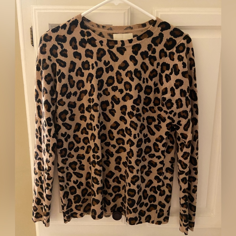 Cashmere Animal Print Sweater. Size S.
